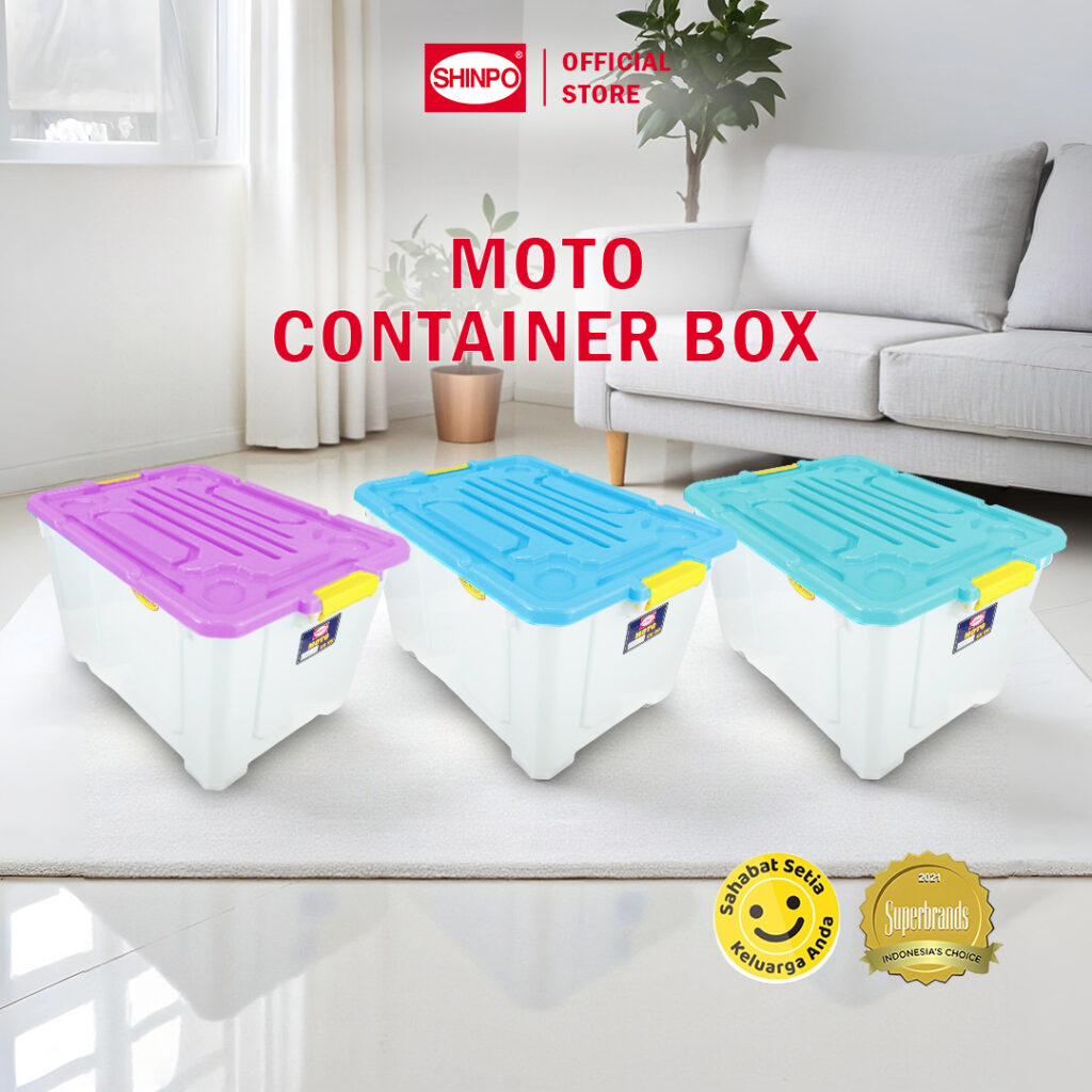 BOX CONTAINER PLASTIK BESAR 90 LITER SHINPO MOTO – SIP 583 CB 90 | KERANJANGPLASTIK.ID