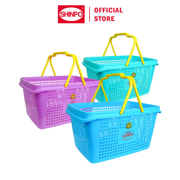 KERANJANG BELANJA PLASTIK MINIMARKET SHINPO TOUCAN – SIP 339, ADA 3 PILIHAN WARNA: Keranjang Belanja Modern, Kuat & Nyaman untuk Minimarket, Supermarket, dan Retail